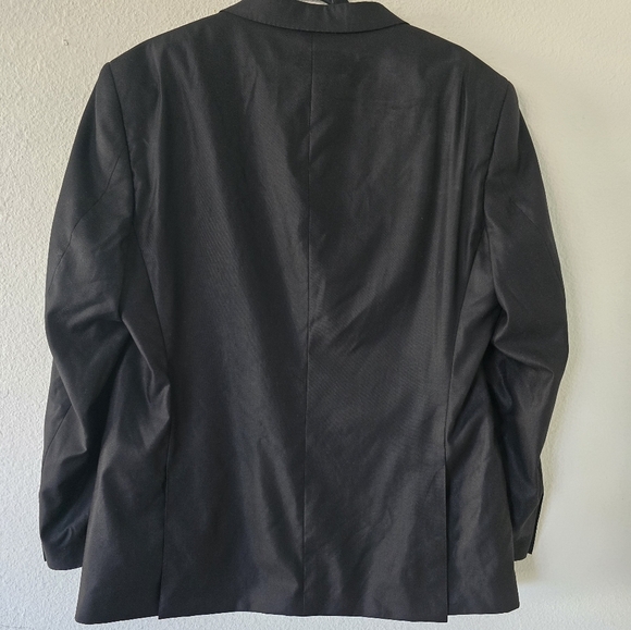 Tiglio Luxe Blazer Sports Coat Men 44R Black Silk Wool Italian 2button - Picture 12 of 12